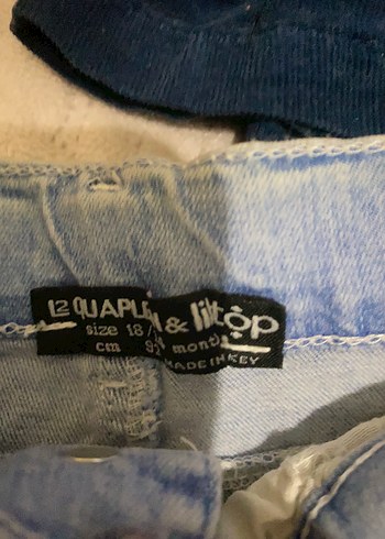 18-24 Ay Beden Kız Çocuk Renkli Yıldızlı Denim Pantolon