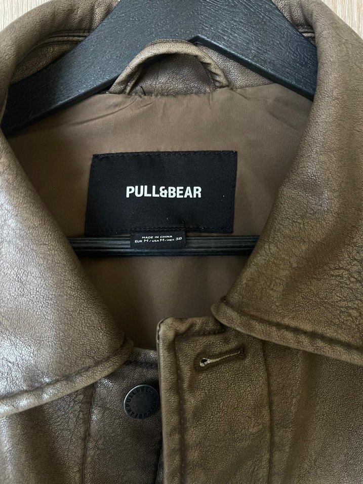 Düğmeli Kahverengi Deri Erkek Ceket - Görsel 3