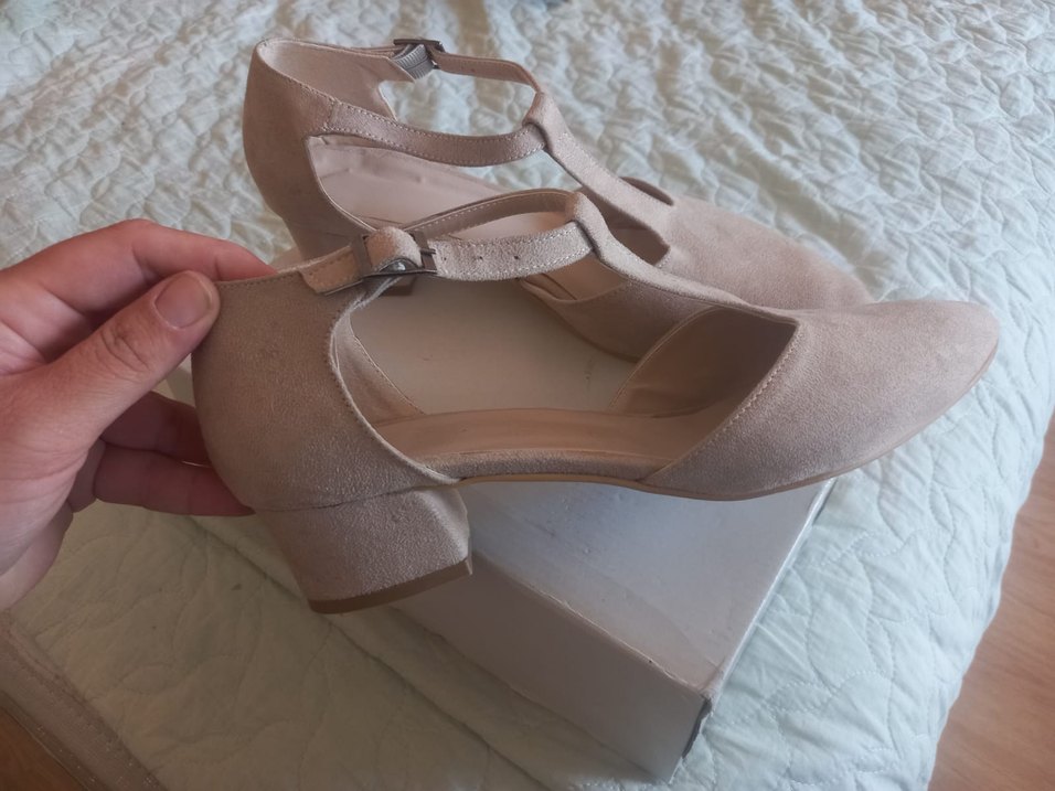 Bej Dolgu Topuklu Kadın Abiye Ayakkabı - Görsel 4