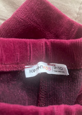 Kız Çocuk Gri ve Bordo Kadife FitilliTayt - Görsel 2