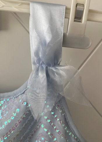 Kız Çocuk Mavi Dantel Detaylı Strappy Elbise - Görsel 6