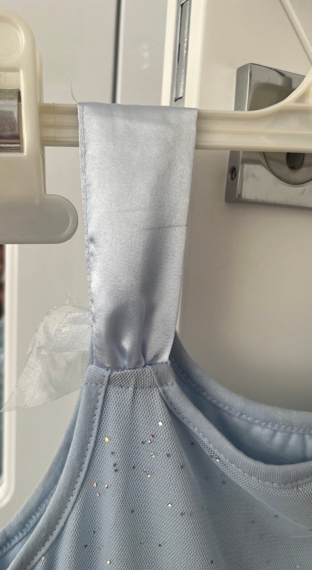 Kız Çocuk Mavi Dantel Detaylı Strappy Elbise - Görsel 5