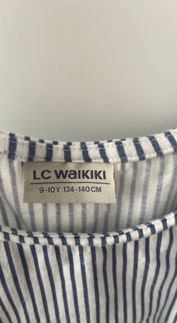 Çizgili Pamuklu 9-10 yaş Kız Çocuk Bluz - Görsel 2