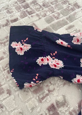 Mor Çiçek Desenli Salaş Askılı 9-10 yaş kız çocuk Bluz - Görsel 6