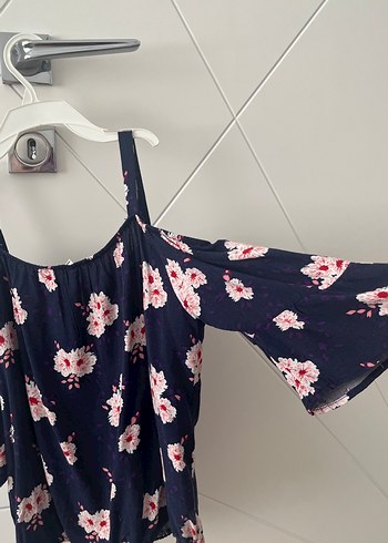 Mor Çiçek Desenli Salaş Askılı 9-10 yaş kız çocuk Bluz - Görsel 4