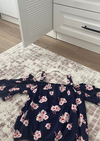 Mor Çiçek Desenli Salaş Askılı 9-10 yaş kız çocuk Bluz - Görsel 5