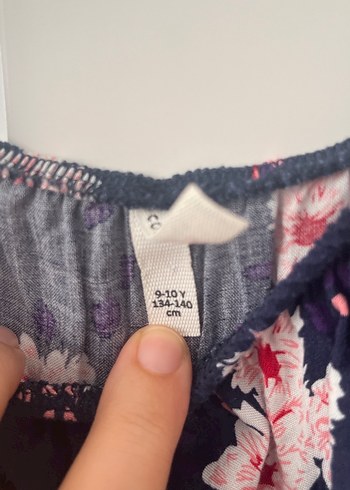 Mor Çiçek Desenli Salaş Askılı 9-10 yaş kız çocuk Bluz - Görsel 3