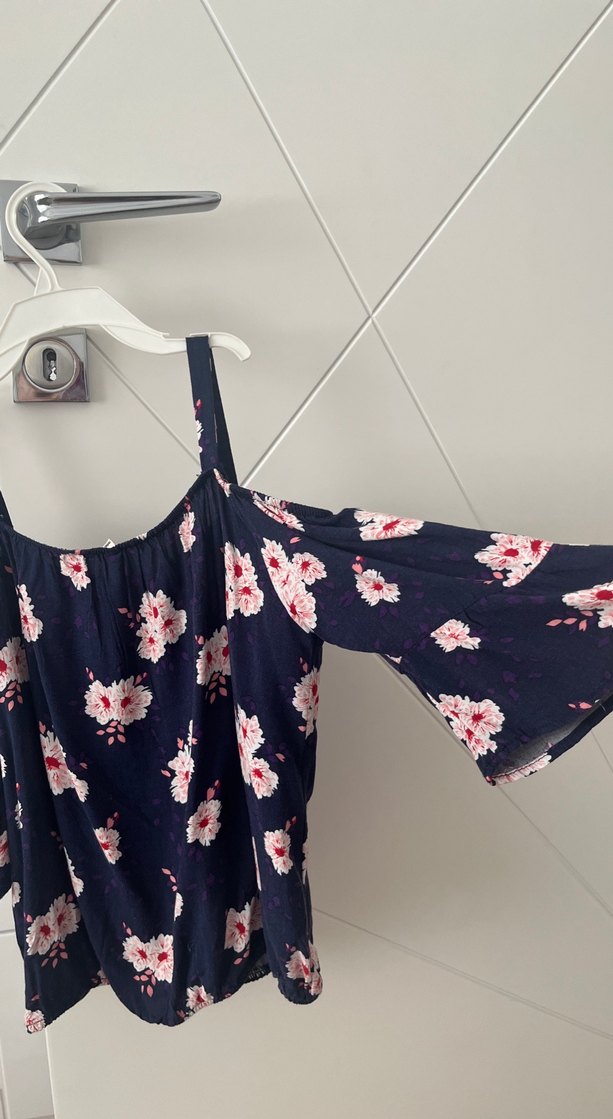 Mor Çiçek Desenli Salaş Askılı 9-10 yaş kız çocuk Bluz - Görsel 4