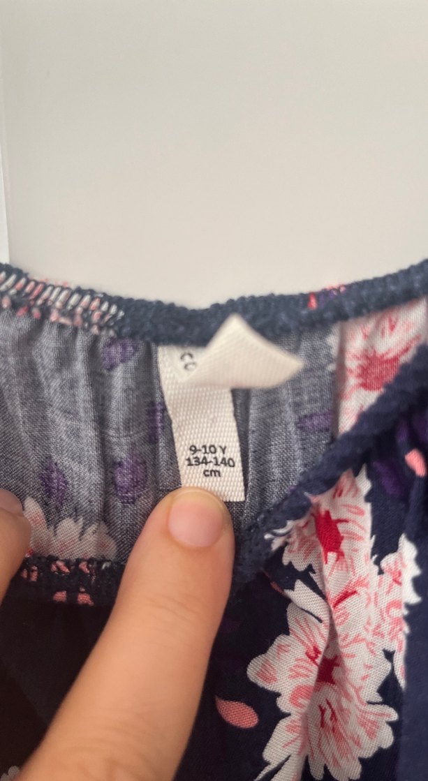 Mor Çiçek Desenli Salaş Askılı 9-10 yaş kız çocuk Bluz - Görsel 3