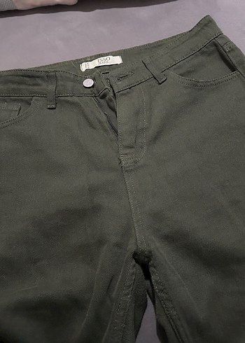 Haki rengi Regular Fit Kadın Kot Pantolon - Görsel 2