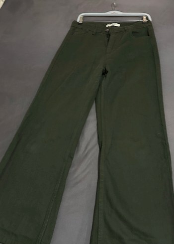 Haki rengi Regular Fit Kadın Kot Pantolon - Görsel 5