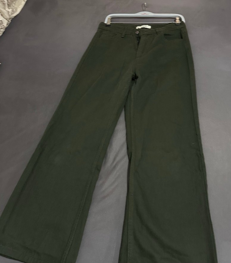 Haki rengi Regular Fit Kadın Kot Pantolon - Görsel 5