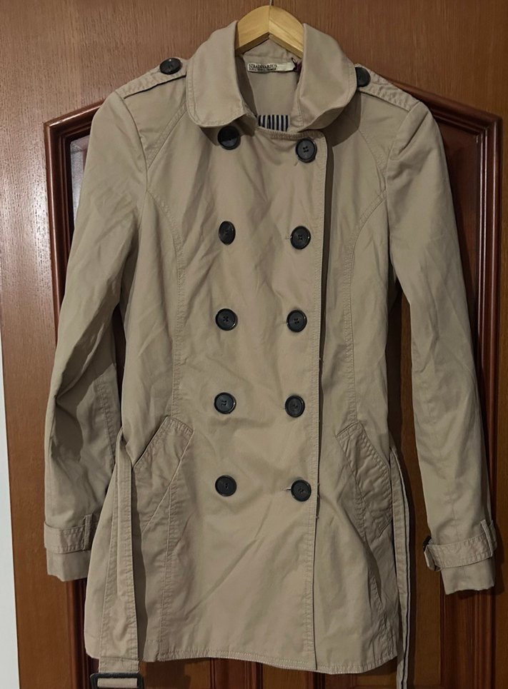 Bej Düğmeli Midi Kadın Trençkot - Görsel 2