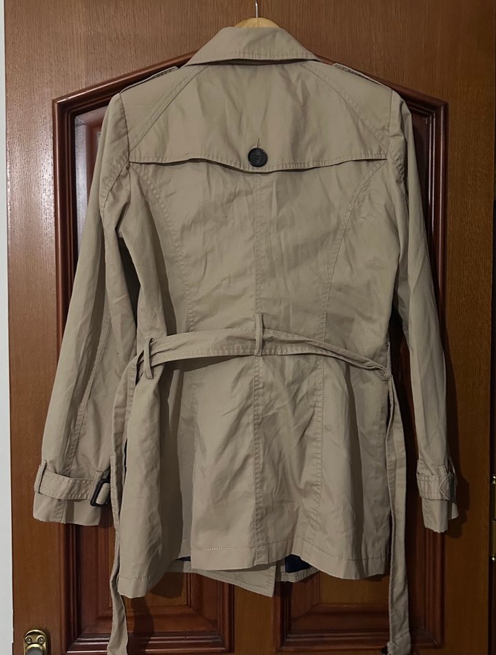 Bej Düğmeli Midi Kadın Trençkot - Görsel 3