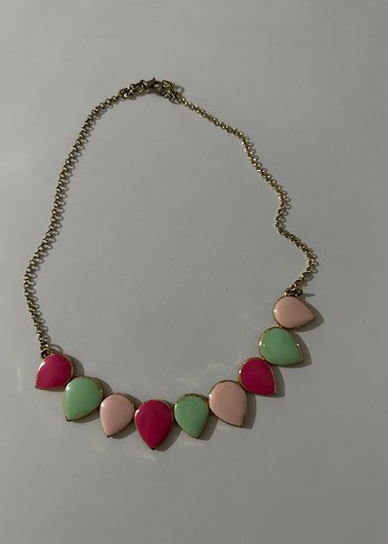 Renkli Zincir Detaylı Midi Kadın Kolye - Görsel 2