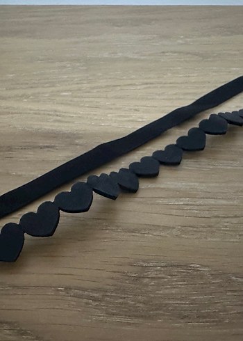 Zincir Detaylı Siyah Deri Gotik Kadın boyun kolye - Görsel 3