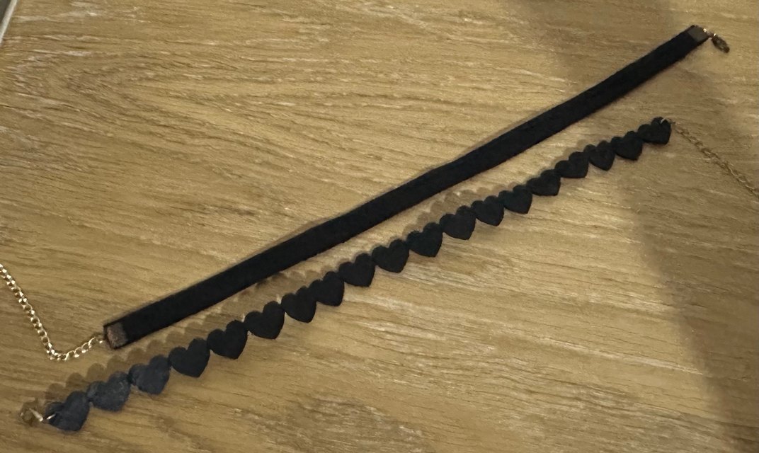 Zincir Detaylı Siyah Deri Gotik Kadın boyun kolye - Görsel 4