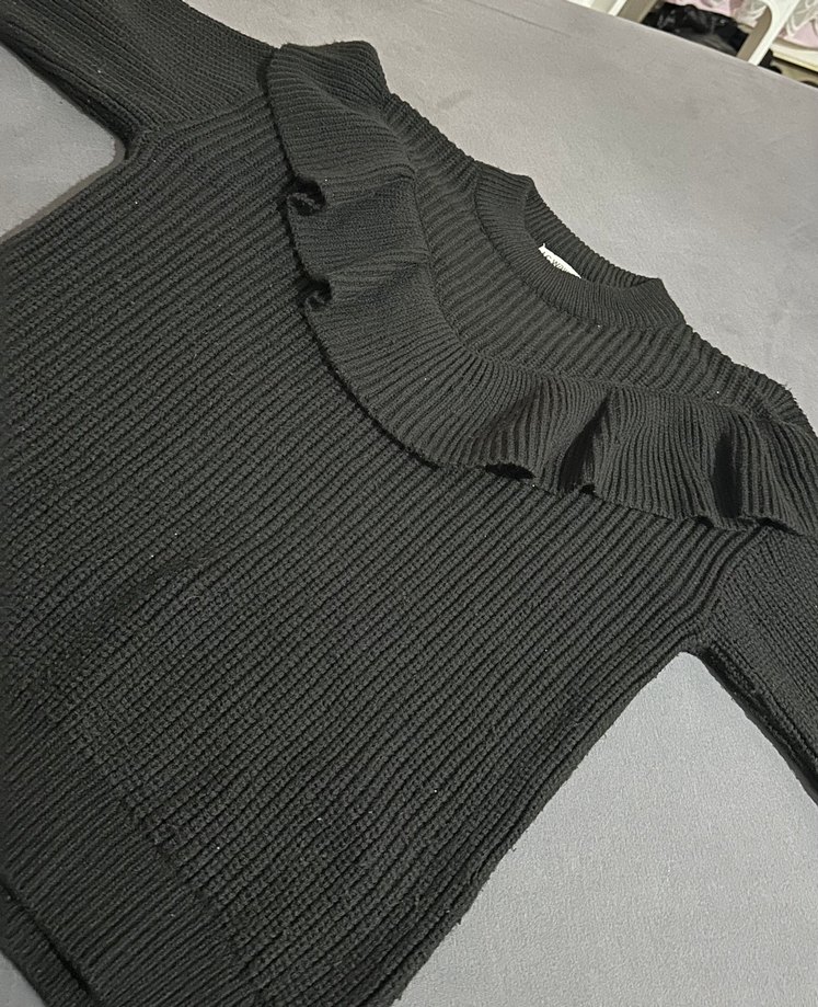 Siyah kız çocuk kazak - Görsel 4