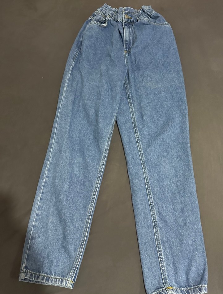 Mavi Pastel Renkli Kadın Bol Kesim Denim Jean - Görsel 3