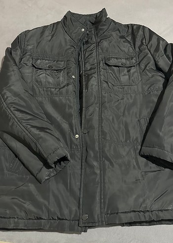 Düğmeli Siyah Erkek Midi Mont - Görsel 3