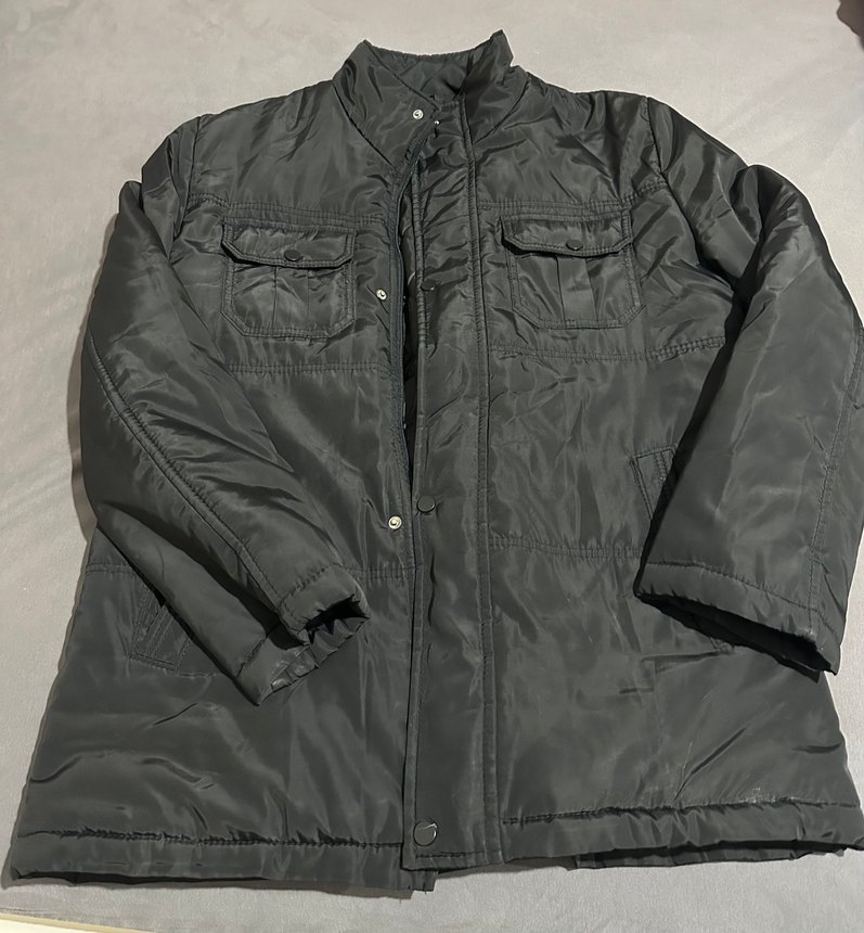 Düğmeli Siyah Erkek Midi Mont - Görsel 3