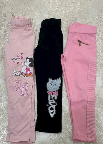 Kız Çocuk Pembe Nakışlı Tayt