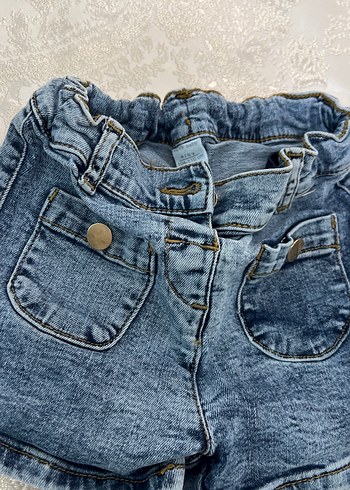 4 Yaş Beden mavi Renk Kız Çocuk Rahat Denim Şortlar