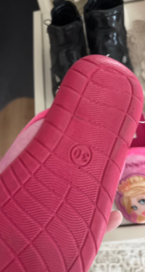 Kız Çocuk Pembe Prenses Desenli Sıcak Terlik - Görsel 2