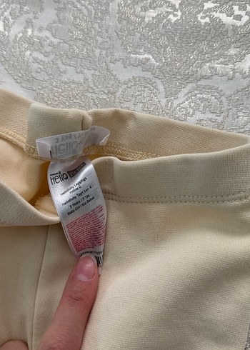 Bej Basic Kız Çocuk Pamuk Tayt - Görsel 4