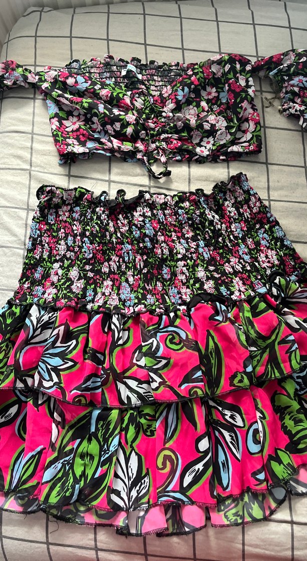 Renkli Mini Hamile Etek Fırfırlı Bohem Tarz - Görsel 3