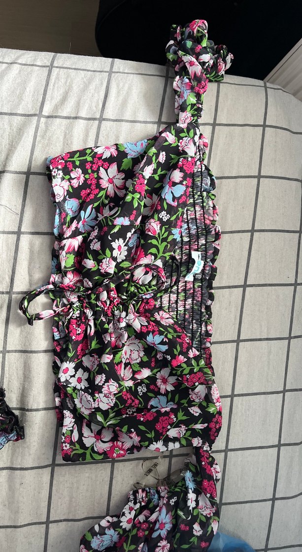 Renkli Mini Hamile Etek Fırfırlı Bohem Tarz - Görsel 4