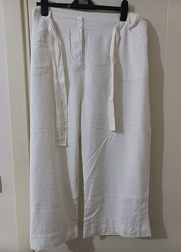 marks&spencer beyaz keten pantalon +koton yelek