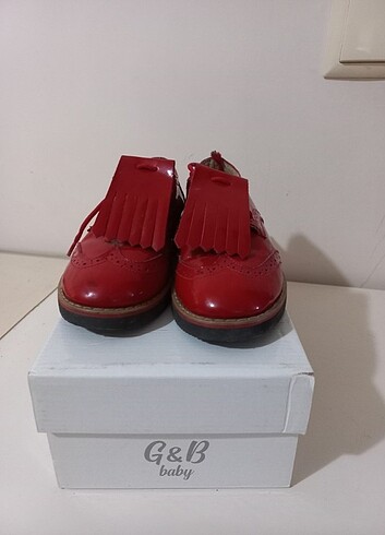 BG GB marka 30 numara 1 kez kullanılmış kırmızı deri ayakkabı 