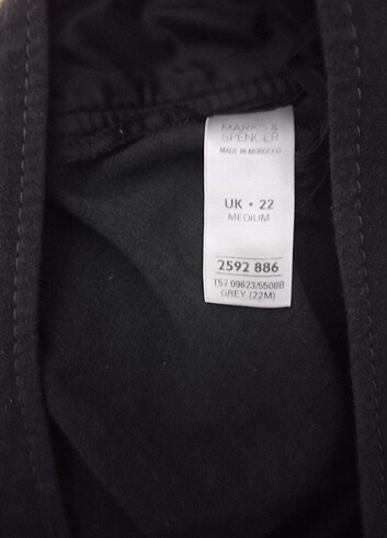 52 Beden Marks&spencer 22 52 beden koyu gri pantalon