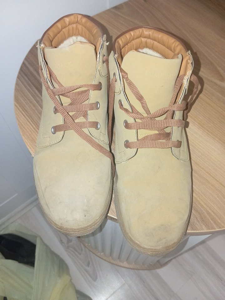 Bej Erkek Botları Bağcıklı ve Tokalı - Görsel 3