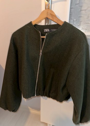 Zara Fermuarlı Siyah Midi Kadın Ceket
