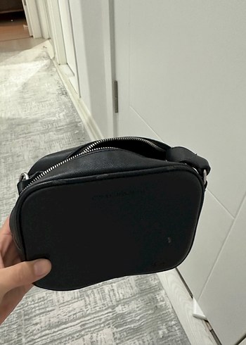 Beden siyah Renk Kadın Siyah Deri Bel Detaylı Çapraz Çanta