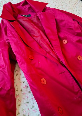 40 Beden Düğmeli Pembe Midi Kadın Ceket