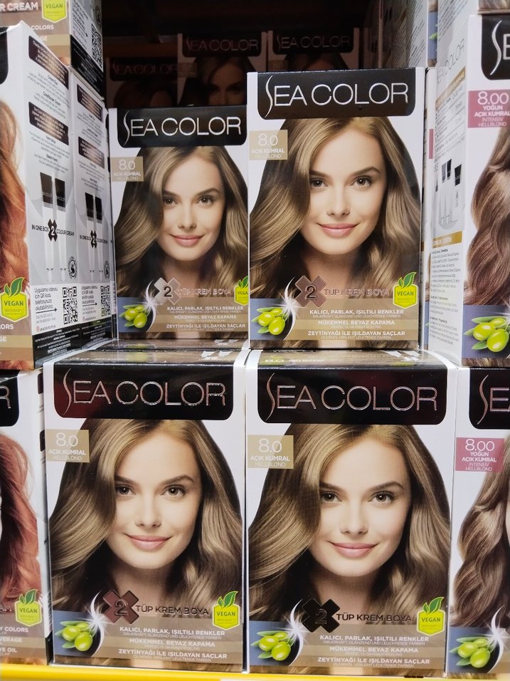 SeaColor saç boyası diğer renkler için yana yana - Görsel 5