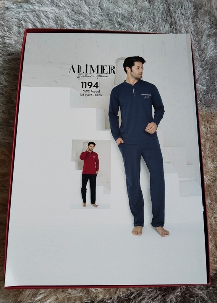 PİJAMA TAKIMI ERKEK 2Xl MODAL KUMAŞ ÇEYİZLİK KUTULU  - Görsel 3