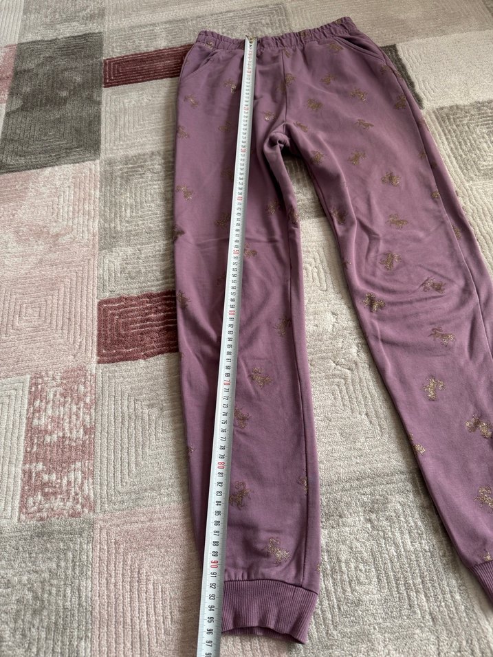 Mor Payetli Bol Kesim Kız Eşofman - Görsel 4