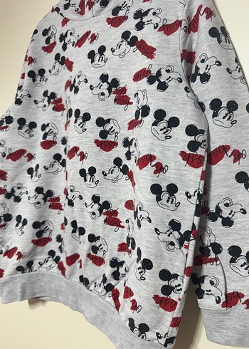 Kız Çocuk Gri Kapüşonlu Desenli Sweatshirt - Görsel 2