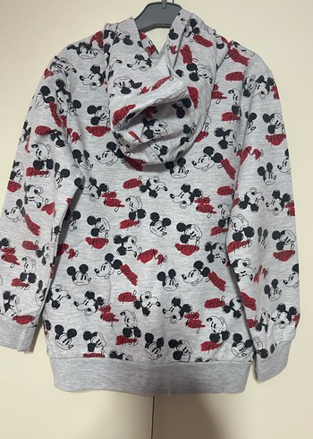 Kız Çocuk Gri Kapüşonlu Desenli Sweatshirt - Görsel 5