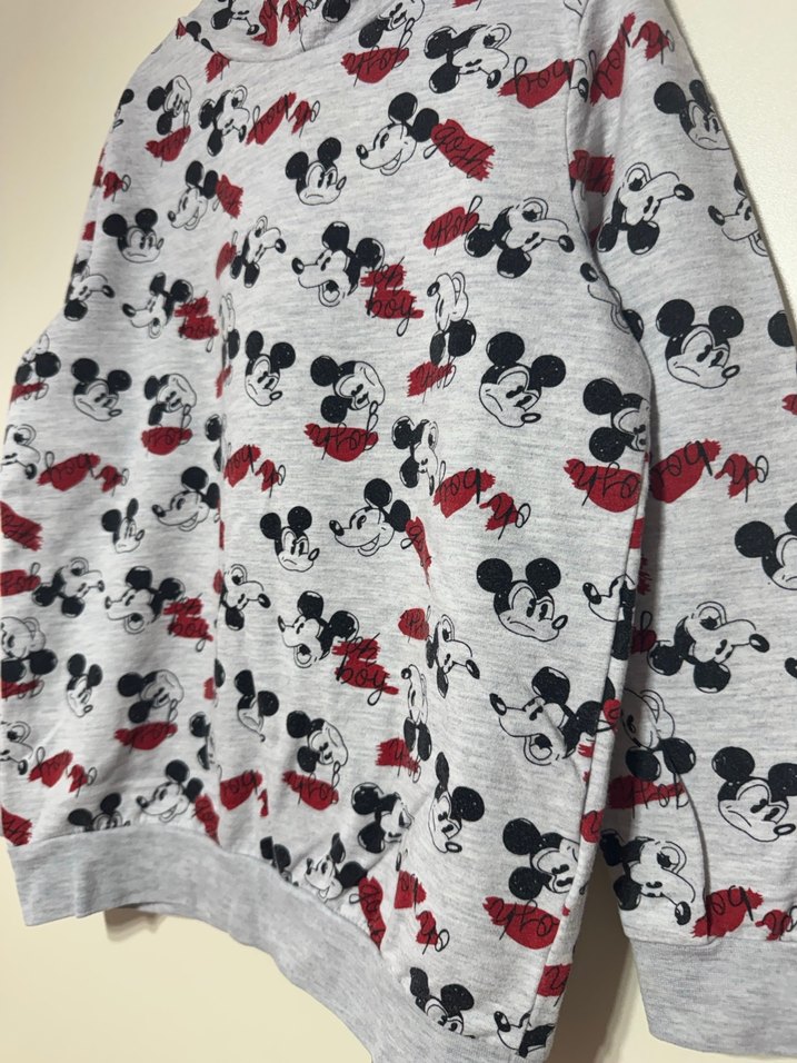 Kız Çocuk Gri Kapüşonlu Desenli Sweatshirt - Görsel 2