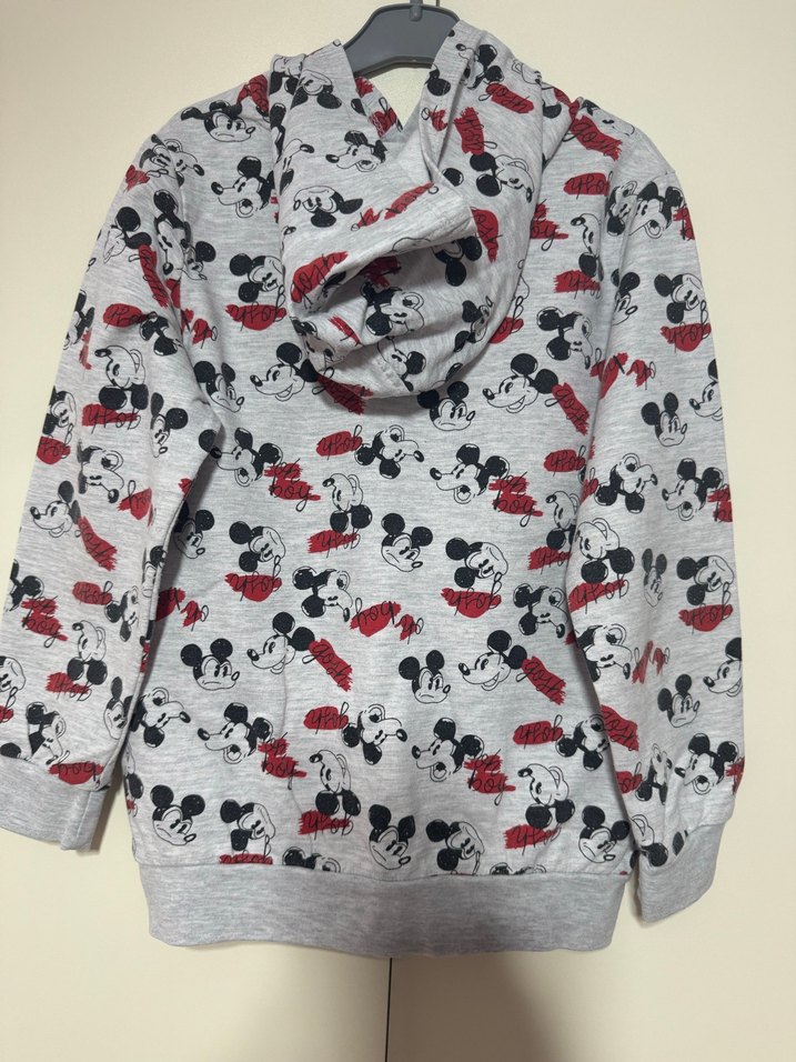 Kız Çocuk Gri Kapüşonlu Desenli Sweatshirt - Görsel 5