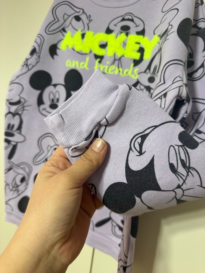 Mor Mickey ve Arkadaşları Baskılı Sweatshirt - Görsel 3