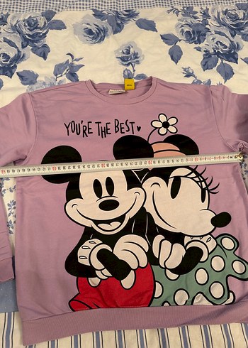 Mor Uzun Kollu Mickey Baskılı Kız Sweatshirt - Görsel 9