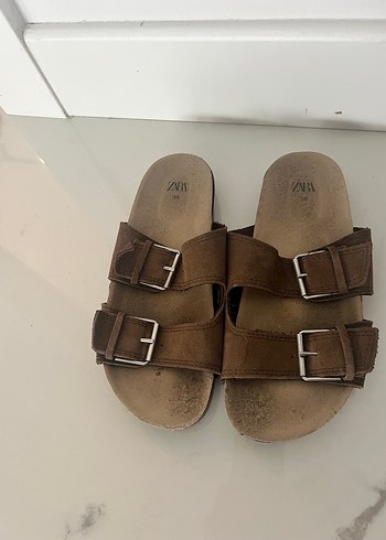 Kahverengi Süet zara terlik - Görsel 3