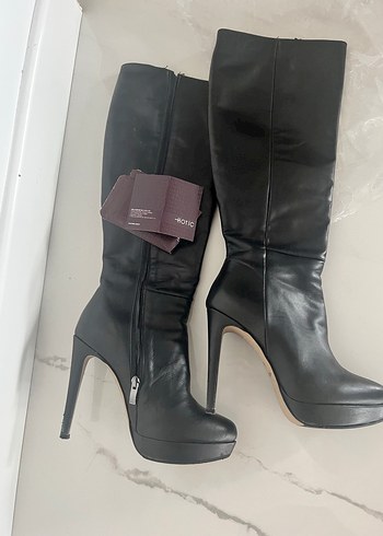 Kadın Siyah Deri Dizaltı çizme hotic - Görsel 3