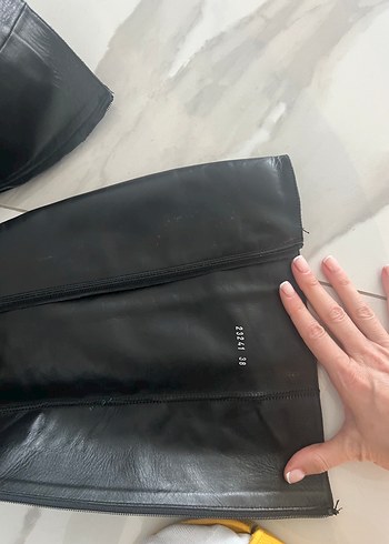 Kadın Siyah Deri Dizaltı çizme hotic - Görsel 6